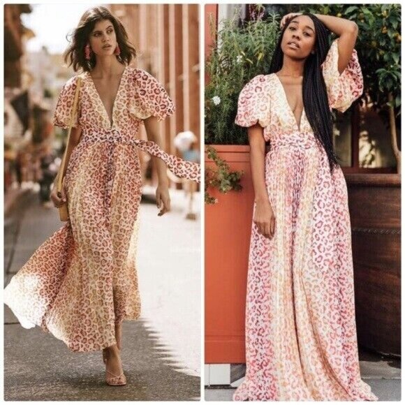 Rococo Sand Avana Orange Leopard Dress XS NWT $640 - Picture 7 of 14